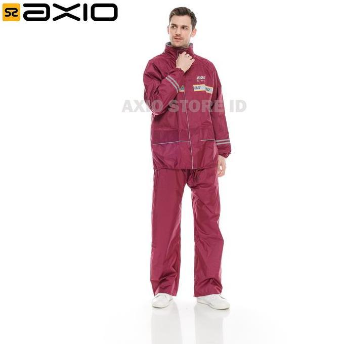 Jas Hujan AXIO Merah Maroon Waterproof