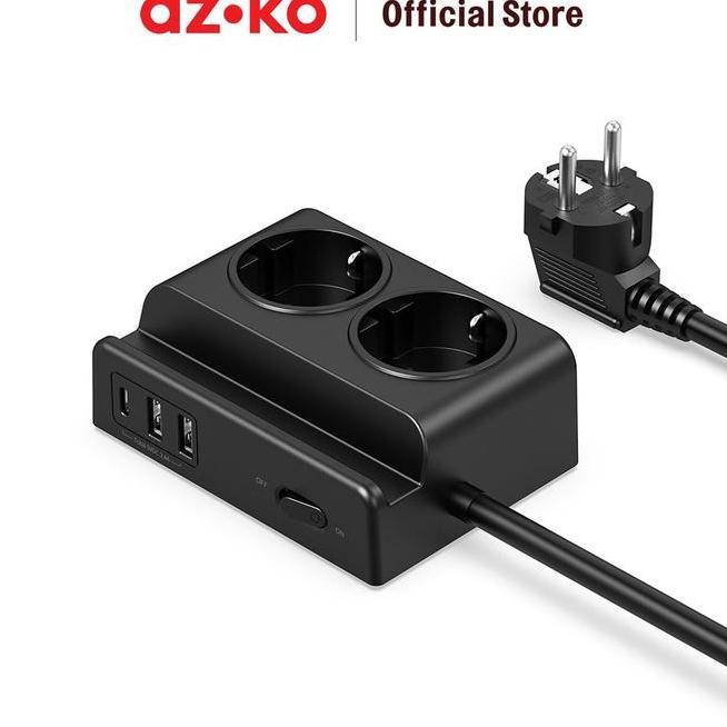 Krisbow Stop 2 Soket Usb A Type C Hitam