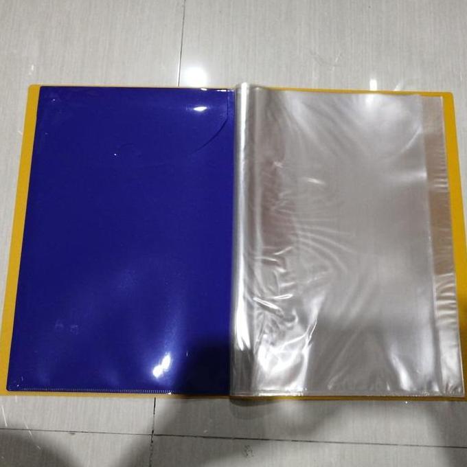 CLEAR HOLDER FOLDER DOT FOLIO 20 lbr INTER X KUNING murah