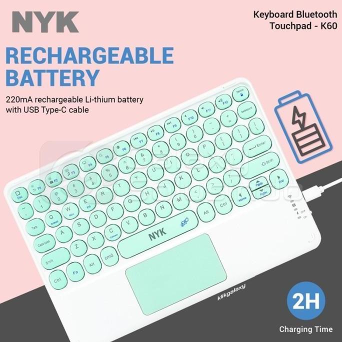 Nyk K60 Bluetooth Touchpad Rechargeable Mini Keyboard