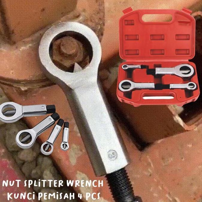 TERMURAH - Nut Splitter / Nut Remover Extractor Tools / KUNCI PEMISAH 4 PCS