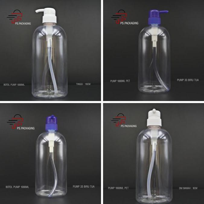Botol Pump 1000ml - Botol Sabun - Botol Plastik - Natural