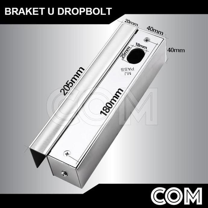 TERLARIS BRACKET DROPBOLT KACA / BRACKET U DROP BOLT KACA FRAMELESS