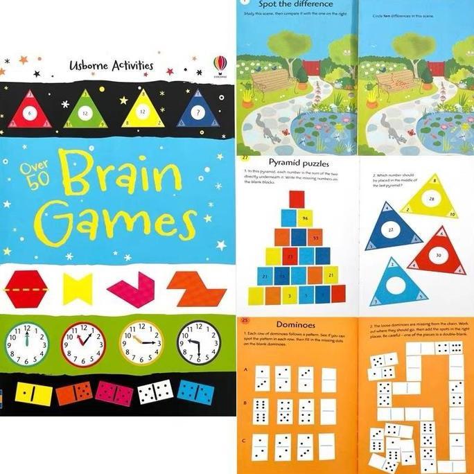 Usborne Activities Puzzles Maths Number Logic Memory Word Brain Games