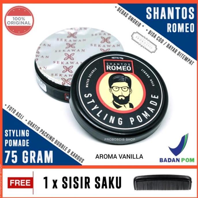 SHANTOS ROMEO STYLING POMADE WATERBASED STRONG HOLD 75 GR Pria