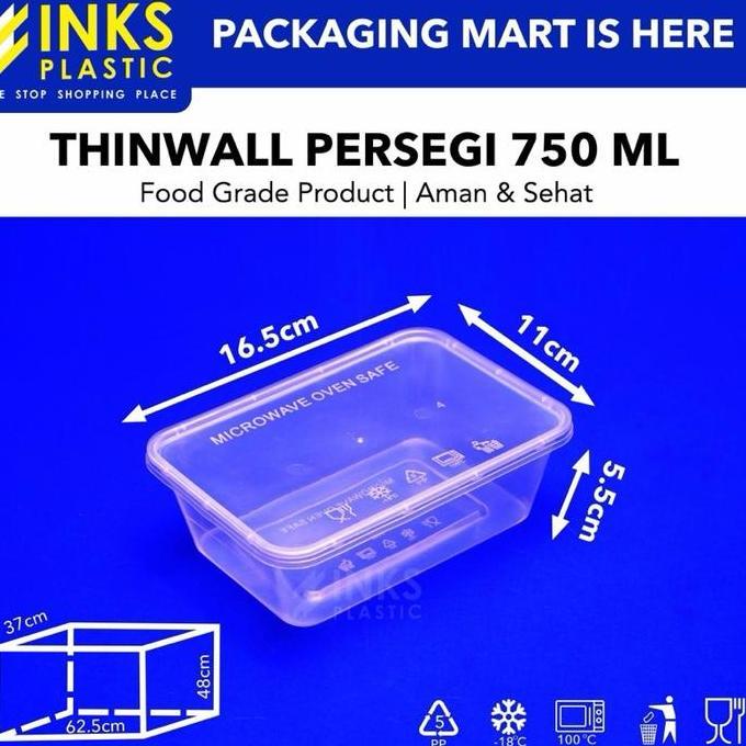 Whatnew- Thinll Persegi 750 Ml Thinll Box (5 Pcs)