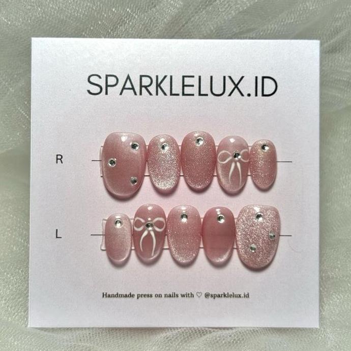 Press On Nails Crystal ribbon