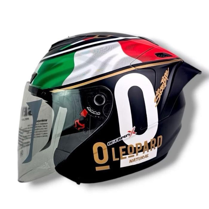 Helm Half Face Sev Octopus X Solid Include Spoiler Suport Werable Glasses Original Dan Terpercaya