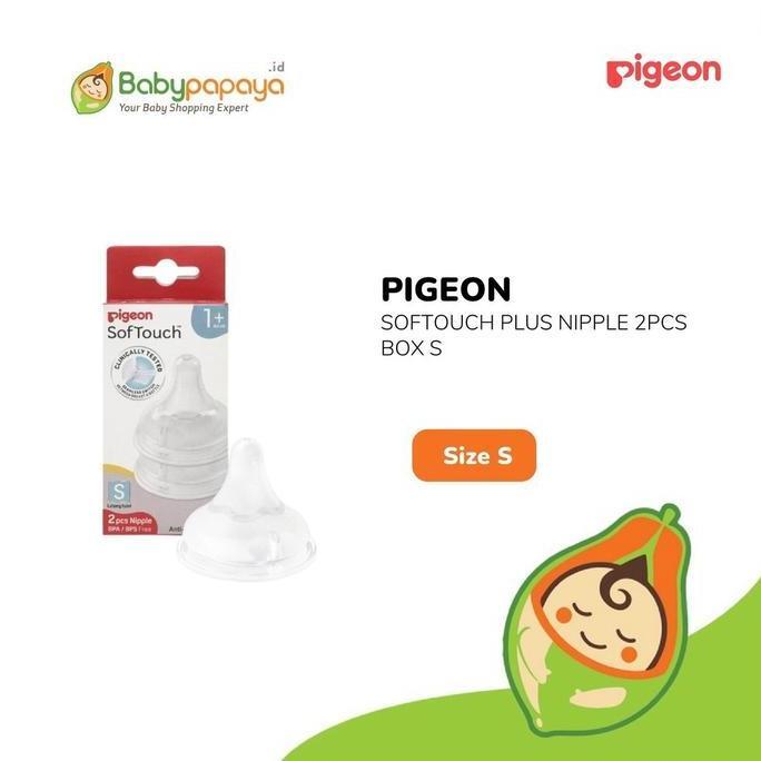 PIGEON SOFTOUCH PLUS NIPPLE 2PCS BOX S