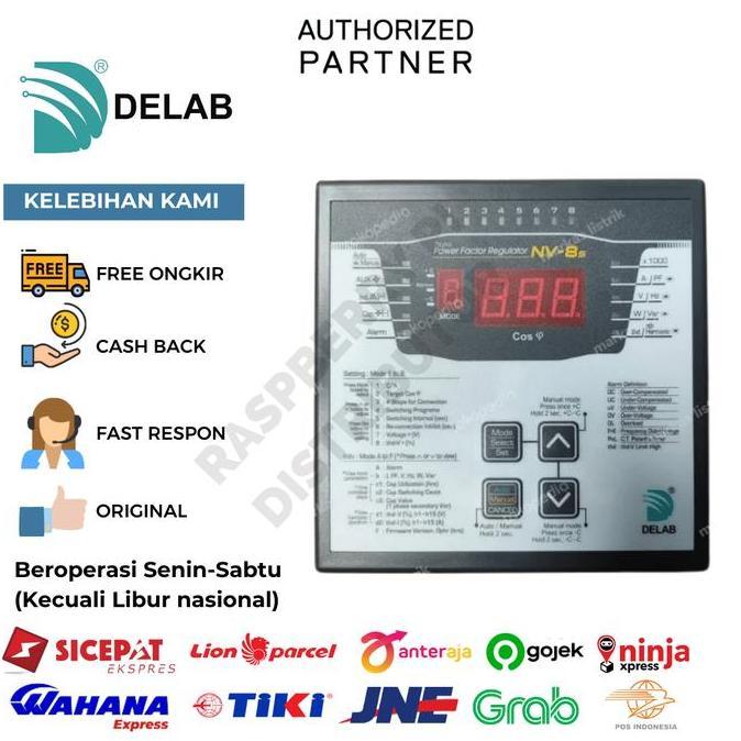 DELAB Power Factor Regulator 8 Step NV-8S
