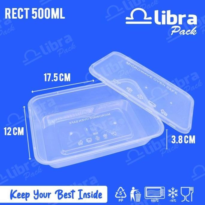 500 Pcs - Thinwall Rectangle 500Ml Per Dus Box Plastik Food Container Rectangle