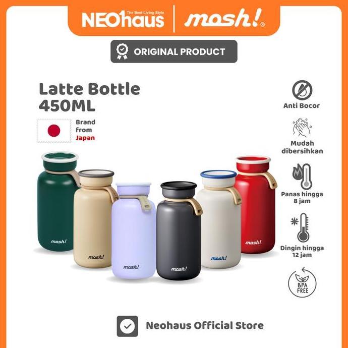 Mosh! Stainless Bottle 450ml Latte