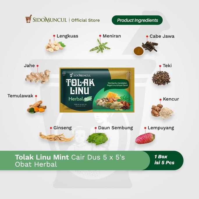 Plus- Tolak Linu Mint Cair Dus 5X5'S