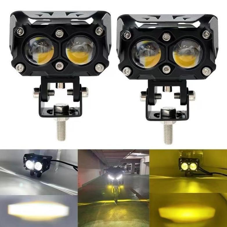 Hot Lampu Tembak Led Laser D2 2 Warna Putih Kuning 2 Mata Sql 2Mata Sql02