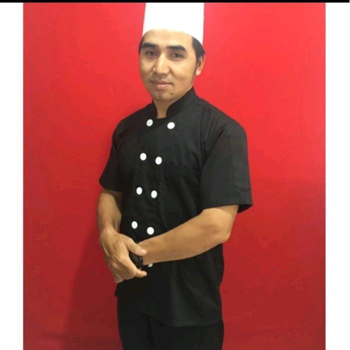 BAJU KOKI PENDEK POLOS / CHEF UNIFORM