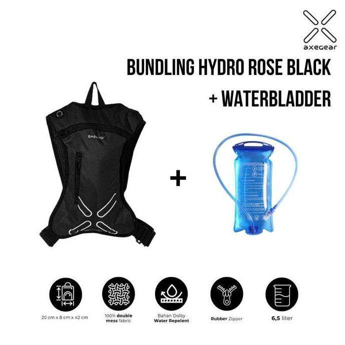 Bundling Hydro Rose Black Plus Waterbladder 2L