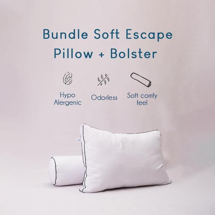 BEBAS ONGKIR - KWALA Bundle Bantal + Guling Soft Escape