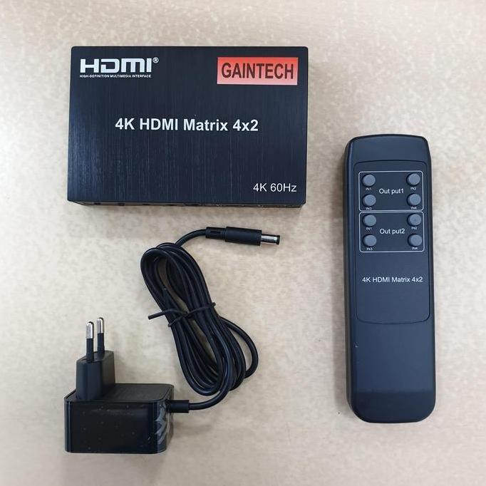 TERLARIS!! HDMI MATRIX SWITCHER SPLITTER 4X2 GAINTECH
