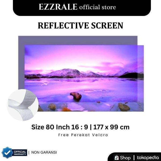 Reflective Screen Projector Import Quality 80" Inch