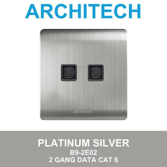 ARCHITECH PLATINUM Silver B9-2E02 Stop Kontak/JACK Data Cat6 - Silver