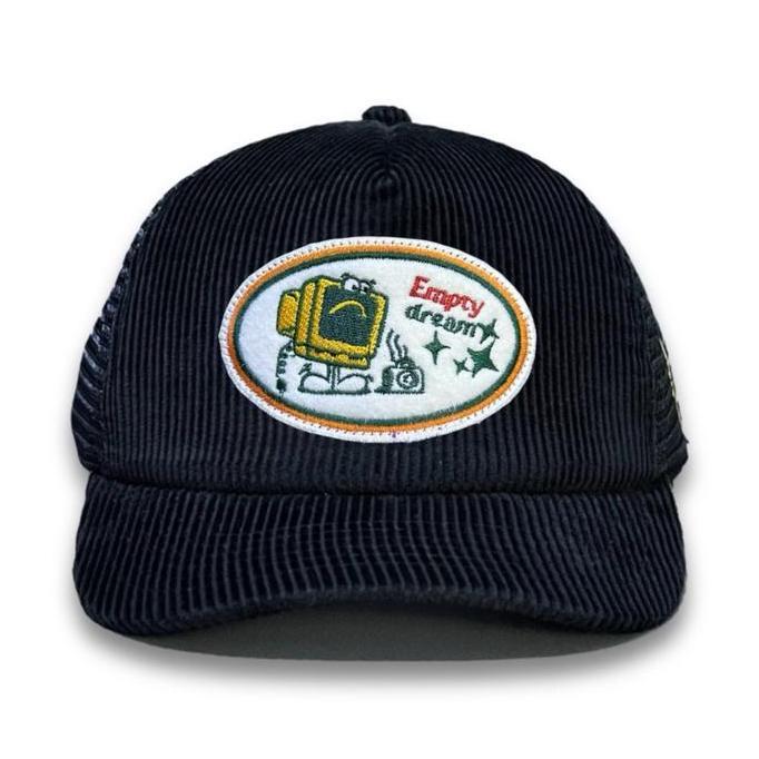 Topi Jaring Trucker Corduroy Black Empty Thisplan