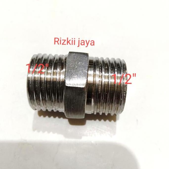 Dabel nepel 1/2" putih/chome