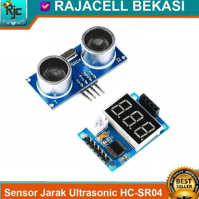 Sensor Jarak Ultrasonic Hc-Sr04 + Display Segment + Data Out Serial