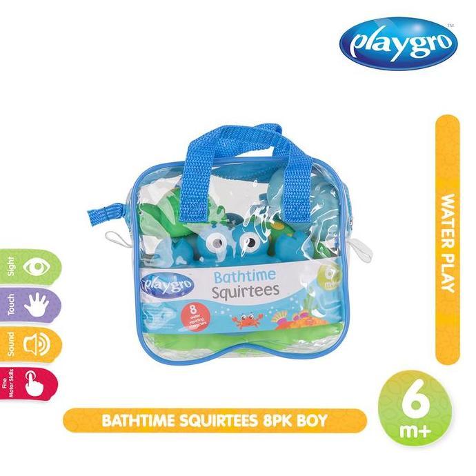 AMR Playgro Bathtime Squirtees 8Pk Boy