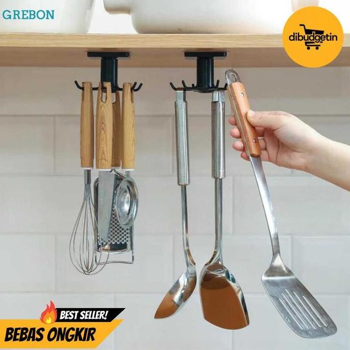 SEMBAREP Gantungan Peralatan Dapur 6 Hook Hanger - GREBON E008