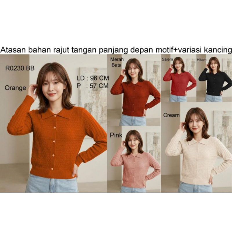 bloues rajut kerah