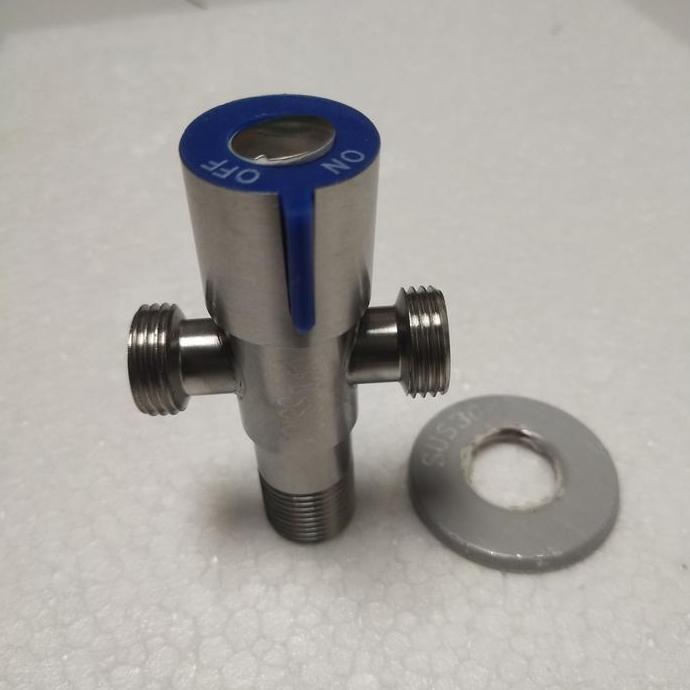 Stop kran shower double stainless putar