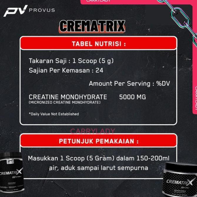 Cod,Bisaaja- Provus Creatine Matrix 300 Gram 60 Serving Monohydrate