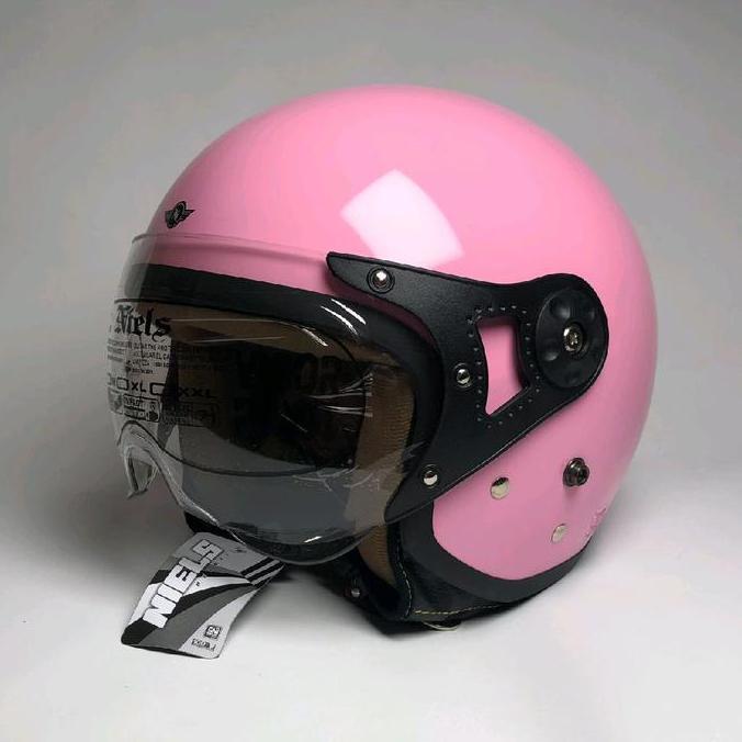 Testa- Helm Niels Helm Hijab Bogo Solid Helm Half Face Desa