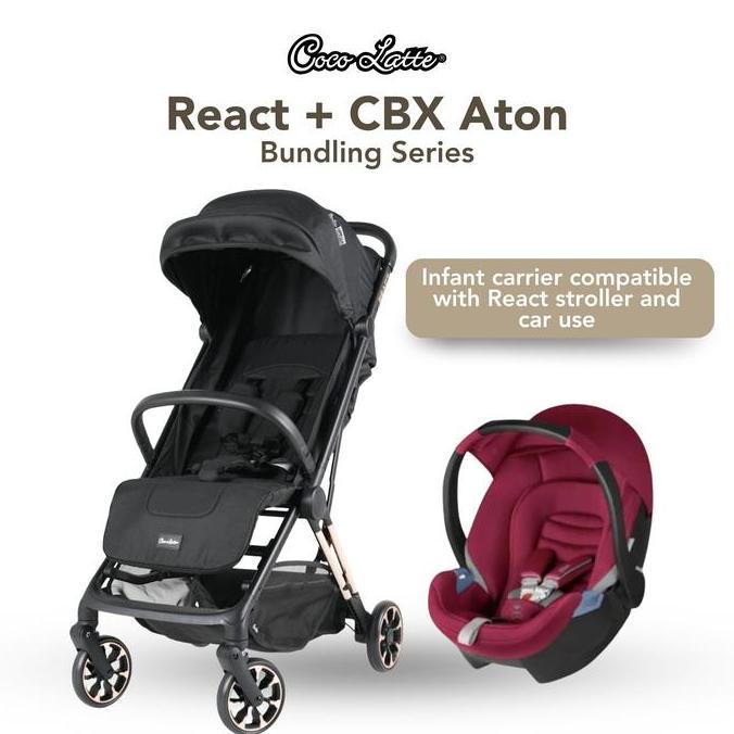 COCOLATTE | CBX React Black Stroller || Aton Infant Carrier