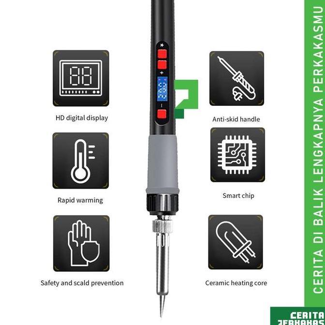 Solder Digital Adjustable Temperature 80W E097x CP / Suhu