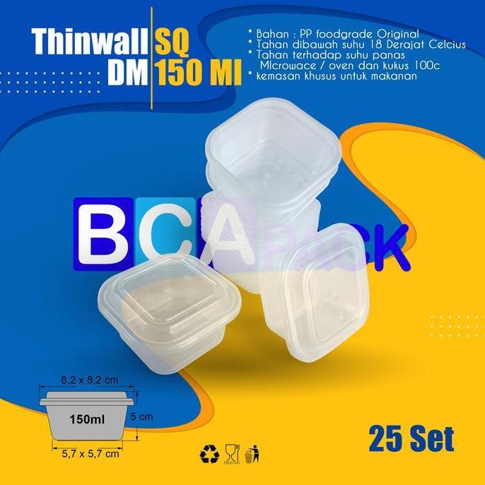 - Thinwall Dm 150 Ml Square Mini - Isi 25 Set