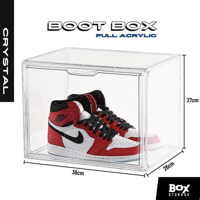 CRYSTALBoots Box Full Acrylic Display Box Transparent Extra Large Case
