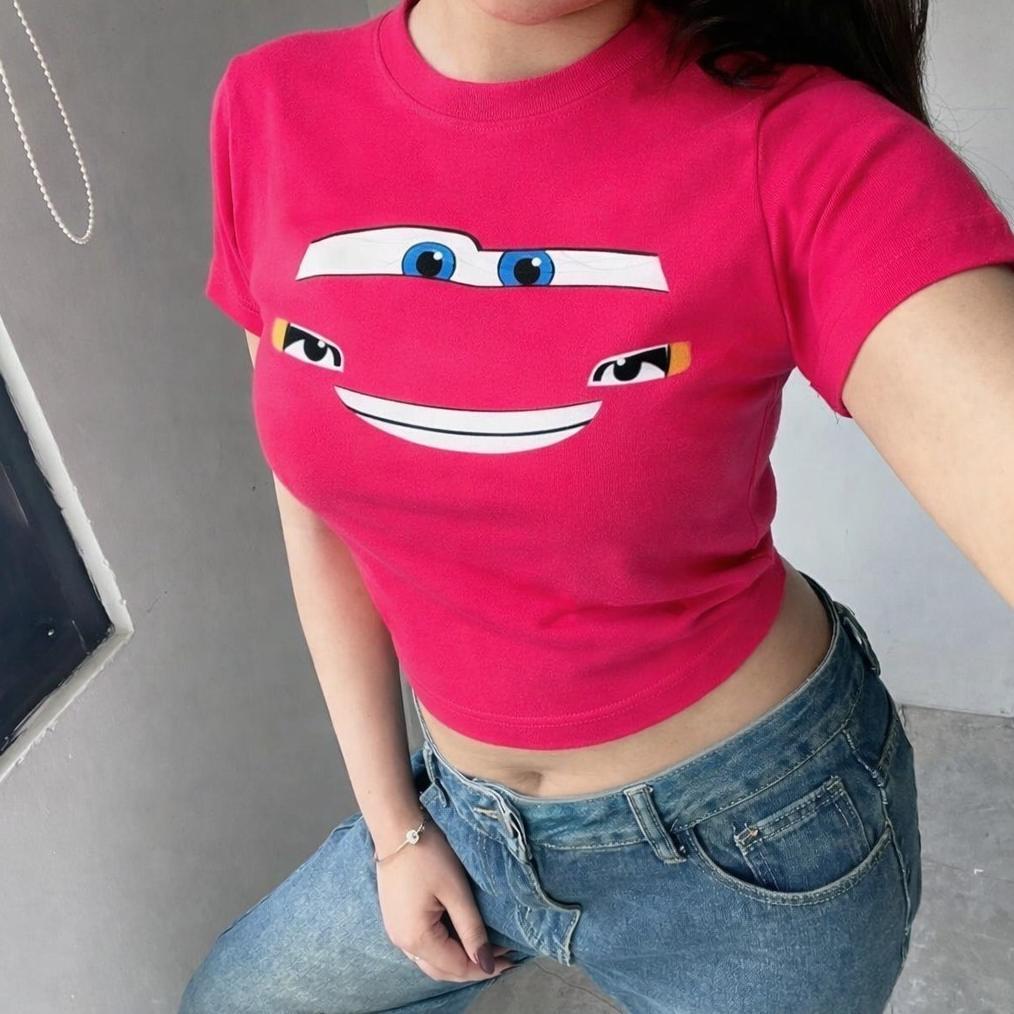 Big Sale Crop Top Mcqueen Rib Knit Katun Basic