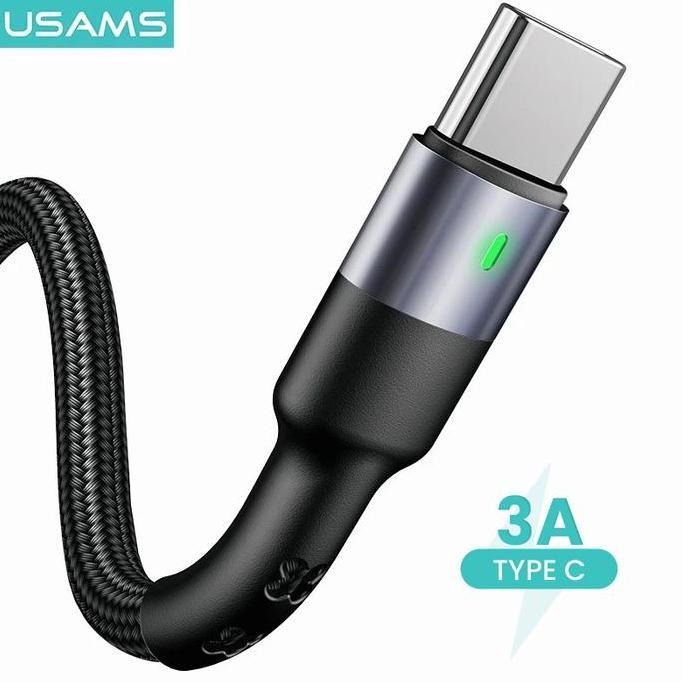 USAMS U26 Kabel Data Type C Fast Charging 3A LED Indikator
