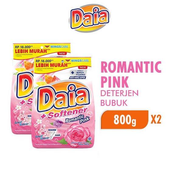 Daia Detergen Bubuk Soft Pink 800g x2
