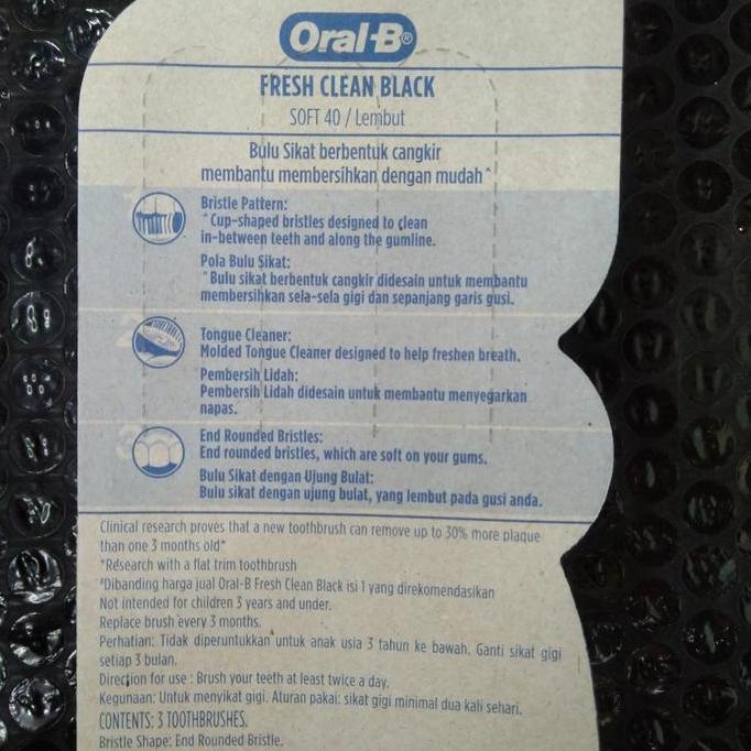 Mounth- Oral B Fresh Clean Black Soft Isi 3 Pc