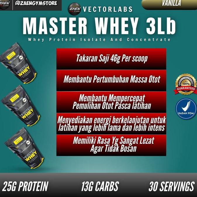 Vectorlabs Master Whey Protein 3 Lbs Bpom Halal