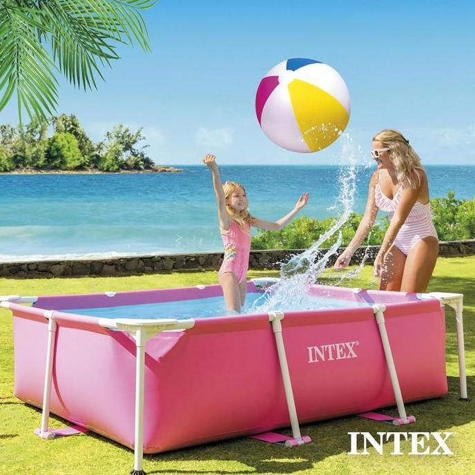 Kolam Renang Intex Rectangular Frame Pool Pink INTEX 28266