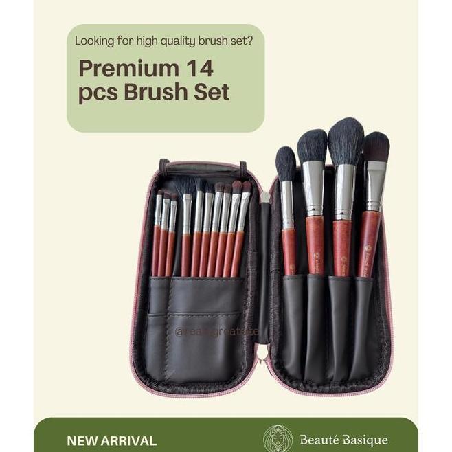 Brush Set 14 Soft Case Kuas Makeup Wajah