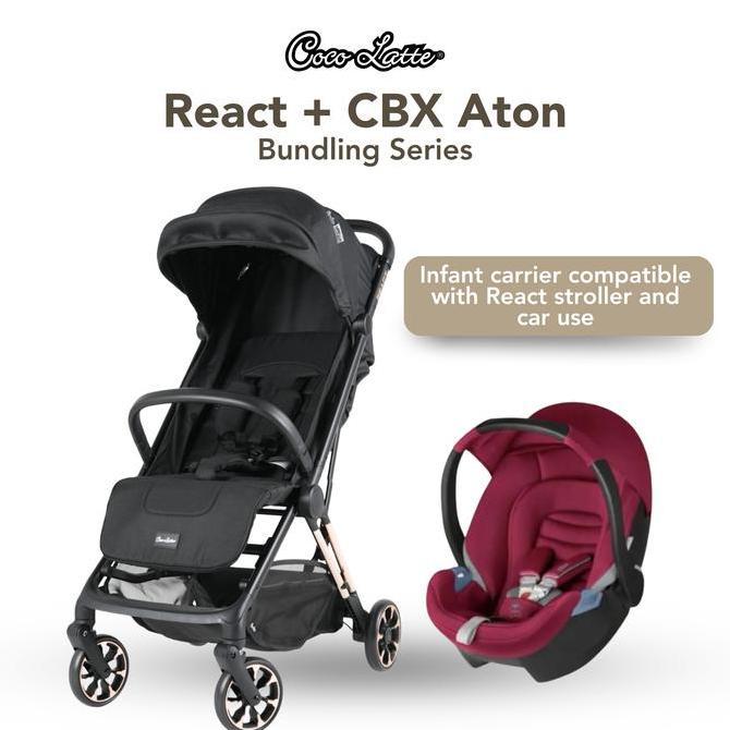 COCOLATTE | CBX React Black Stroller || Aton Infant Carrier