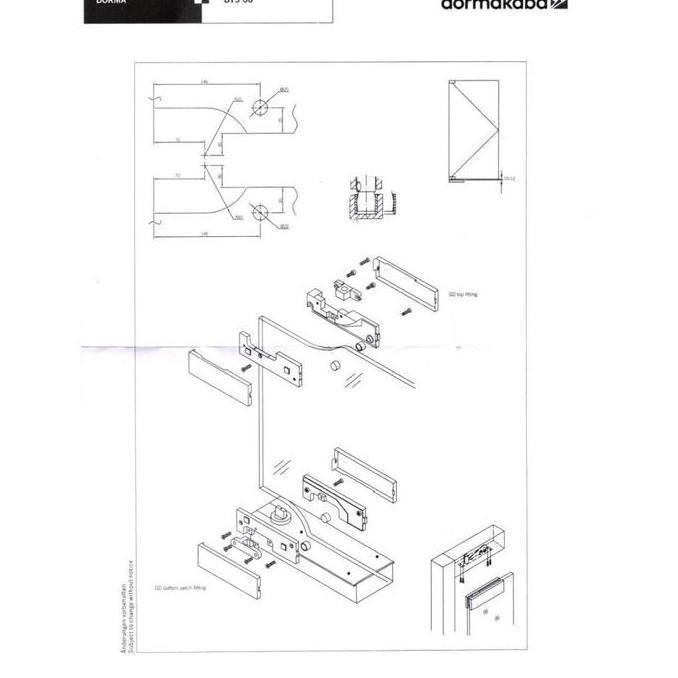 Paket Floor Hinge Dorma GD 3211 Glass Door Patch Fitting Set Package