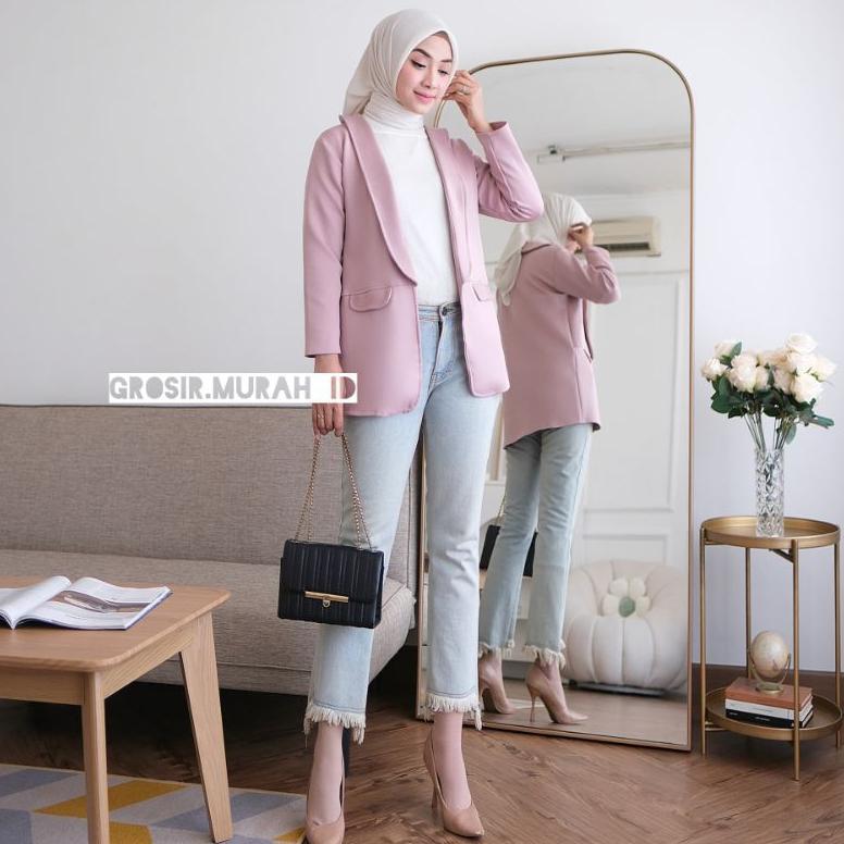 100% aman blazer long scuba polos