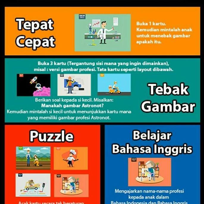 Flash Card Warna, Bentuk Dan Profesi