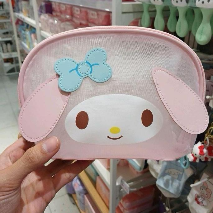 Hello Kitty, My Melody, Cinnamoroll Mesh Shell Makeup Bag