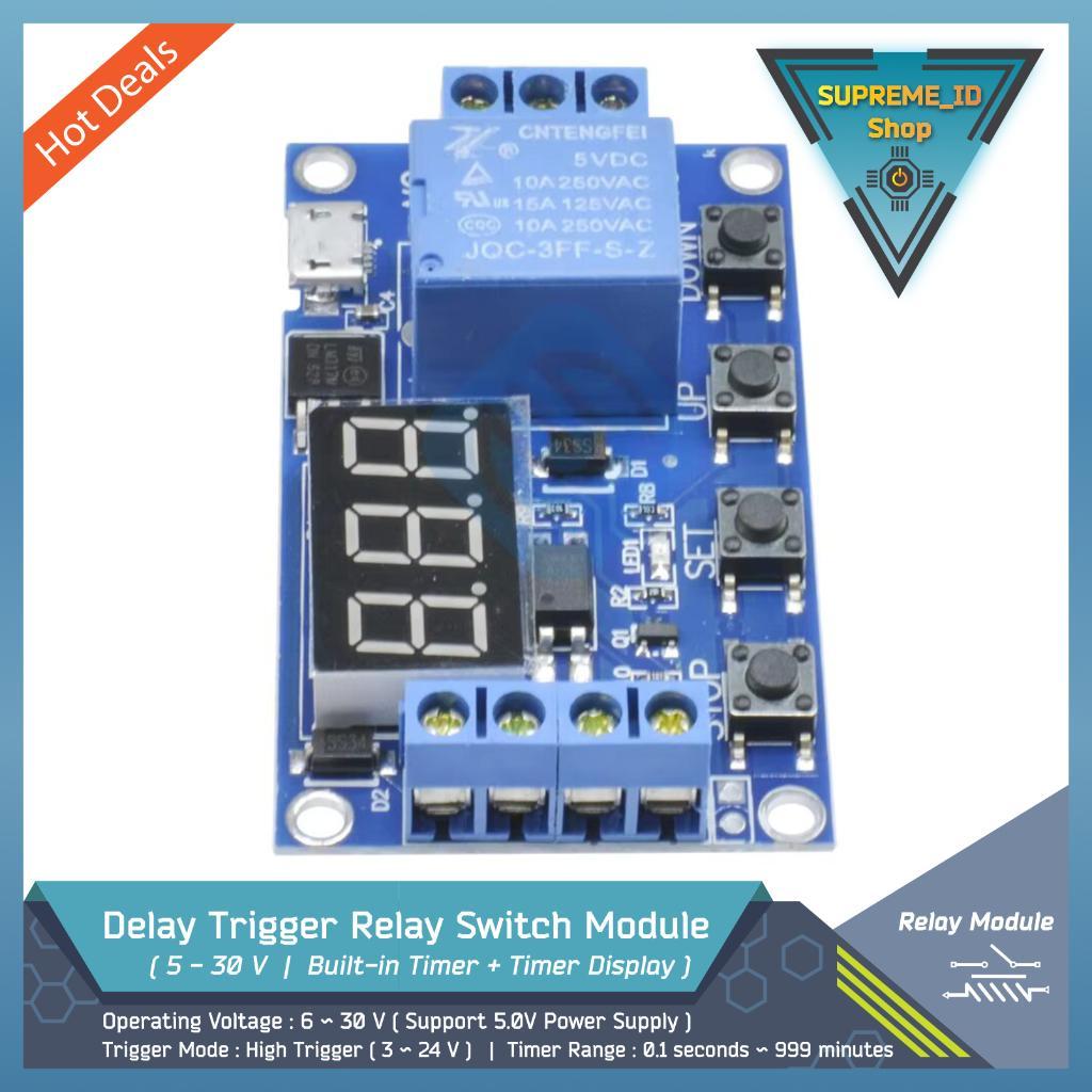 Digital Delay Trigger Relay Switch Module + Timer + Lcd Led Display | 5 - 30V
